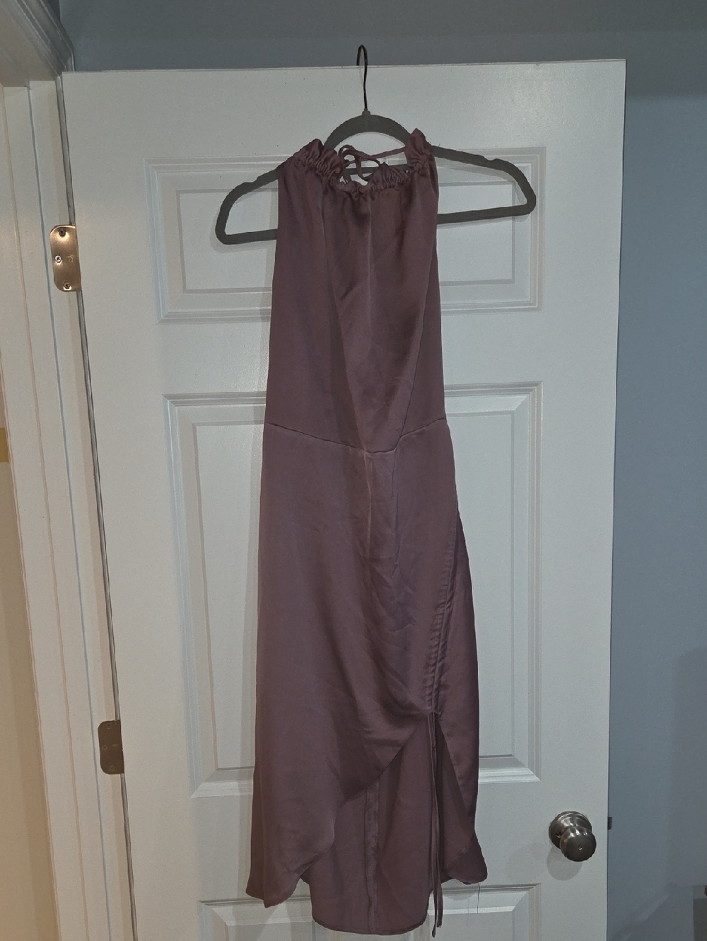 Missguided Dusty Mauve Backless Halter Midi Dress